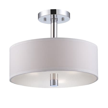 Designers Fountain 13in Cordova 3-Light Chrome Interior Incandescent Ceiling Light Semi Flush Mount 84511-CH